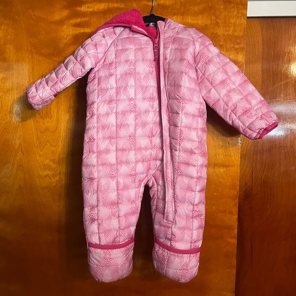 Baby Girl Snozu Pink Hooded Snow Suit Fleece Lined 9/12M - Picture 1 of 5